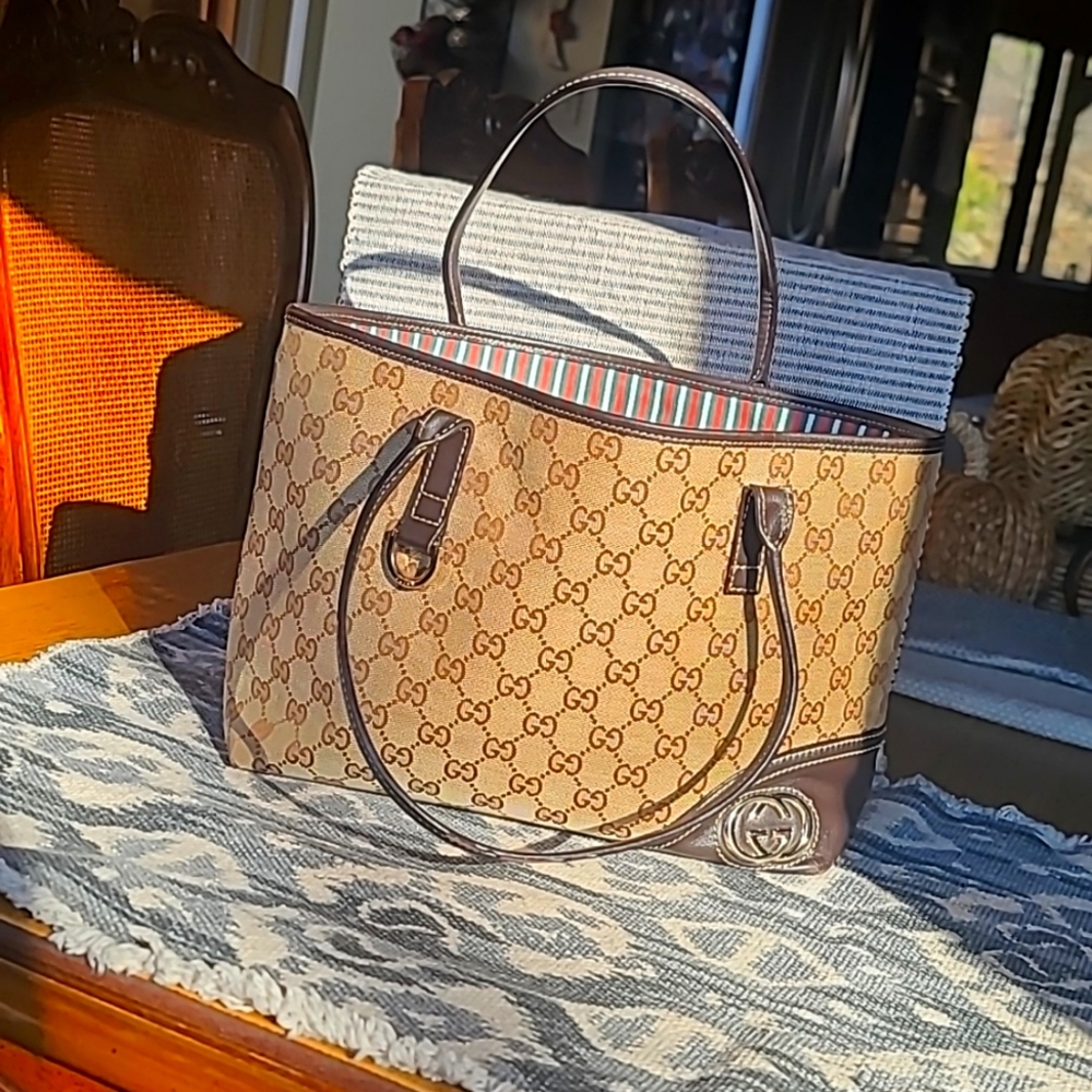 Gucci Canvas Tote Bag EUC